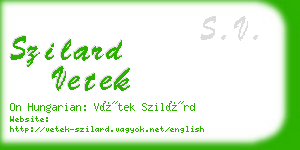 szilard vetek business card